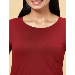 Dreamz by Pantaloons Maroon Plain Top image 5