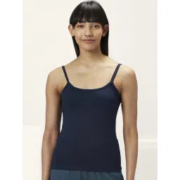 Dreamz by Pantaloons Navy & Beige Cotton Camisoles - Pack Of 2 image 2