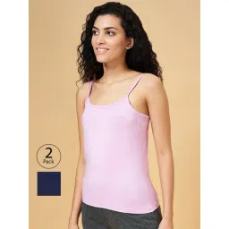 Dreamz by Pantaloons Navy & Pink Cotton Camisoles - Pack Of 2-picture-17