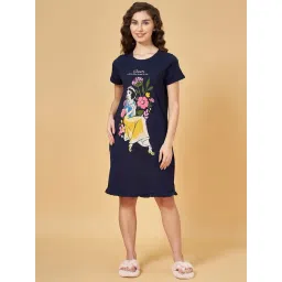 Dreamz by Pantaloons Navy Cotton Printed Sleep Tee-picture-38