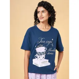 Dreamz by Pantaloons Navy Cotton Printed T-Shirt-picture-45