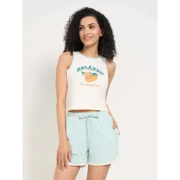 Dreamz By Pantaloons Off White Cotton Comfort Fit Printed Short Sets-picture-17