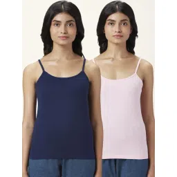 Dreamz by Pantaloons Pink & Navy Cotton Camisoles - Pack Of 2-picture-20