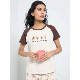 Dreamz by Pantaloons Printed Cotton Round Neck Lounge Tshirts-image-17