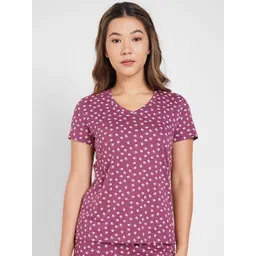 Dreamz by Pantaloons Printed Pure Cotton Round Neck Half Sleeve Lounge T-Shirt-picture-14