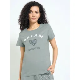 Dreamz by Pantaloons Printed Pure Cotton Round Neck Lounge Tshirt-picture-21