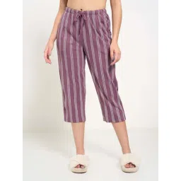 Dreamz By Pantaloons Purple Comfort Fit Striped Sleepwear Capris-picture-11