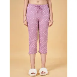 Dreamz by Pantaloons Purple Cotton Floral Print Capris-picture-43
