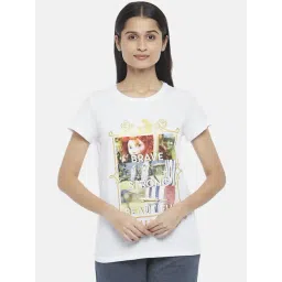 Dreamz by Pantaloons White Cotton Graphic Print T-Shirt-picture-27