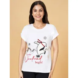 Dreamz by Pantaloons White Cotton Printed T-Shirt-picture-36