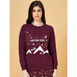 Dreamz by Pantaloons Wine Cotton Graphic Print Sweatshirt-picture-47
