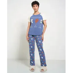 dreamz by pantaloons Women Cotton Cartoon Nightwear Set-picture-11