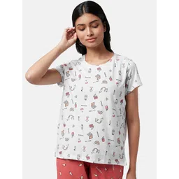 Dreamz by Pantaloons Women Printed Cotton Lounge T-shirt-picture-34