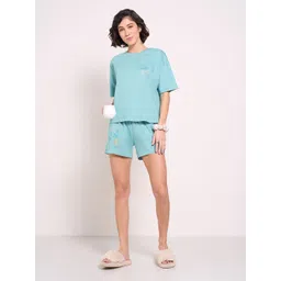 Dreamz by Pantaloons Women Printed Round Neck Pure Cotton Night suit-picture-30