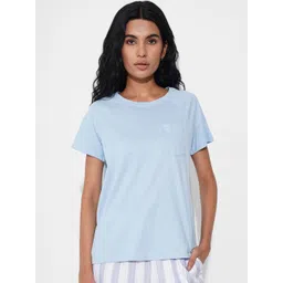 Dreamz by Pantaloons Women Round Neck Pure Cotton Lounge T-Shirt-picture-37