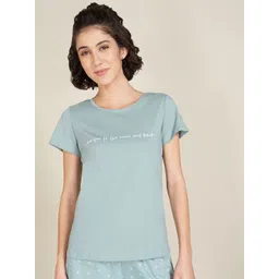 Dreamz by Pantaloons Women Typography Printed Pure Cotton Lounge T-Shirt-picture-36