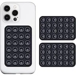 drenza™ Suction Phone Case - Anti-Slip Silicone Back Cover Multipurpose Hands-Free Sticky Pads for Phone Case Mount for Selfies Videos Mirror Shower & More (Black + Black)-picture-15