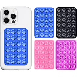 drenza™ Suction Phone Case - Anti-Slip Silicone Back Cover Multipurpose Hands-Free Sticky Pads for Phone Case Mount for Selfies Videos Mirror Shower & More (Black + Blue + Pink + Purple)-picture-13