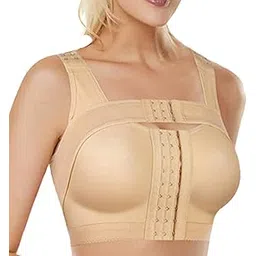 dress cici Front Closure Mastectomy Post Surgery Bra with Compress Band, Front Hook Shapewear Surgical Bra without Pads-picture-16
