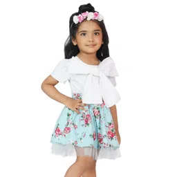 Dress My Angel Blue & White Floral Bow Dresses-picture-28