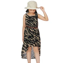 Dress My Angel Brown & Black Georgette Dresses-picture-27