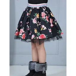 Dress My Angel Girls Floral Printed Pure Cotton Knee Length Flared Skirts-picture-37