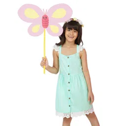 Dress My Angel Girls Green Cotton A-Line Dresses-picture-12