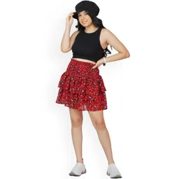 Dress My Angel Girls Red Printed Skort Skirts-picture-21