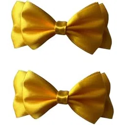dress to match Charming Fabric Stylish Bow Hair Clip (3.07 Inch) for Girls and Women Pack of 2 - Yellow-picture-11