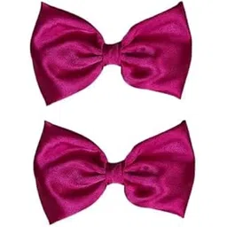 dress to match Charming Fabric Stylish Bow Hair Clip/Back Pin (3.07 Inch) for Girls and Women - Dark Pink Packof 2-picture-14
