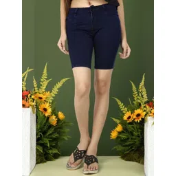 DressBerry Basics Women Washed High-Rise Denim Denim Shorts-picture-16