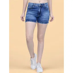 DressBerry Basics Women Washed High-Rise Denim Shorts-picture-25