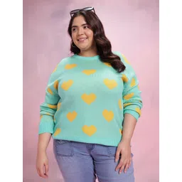 DressBerry Curve Plus Size Acrylic Self-Design Pullover-picture-37