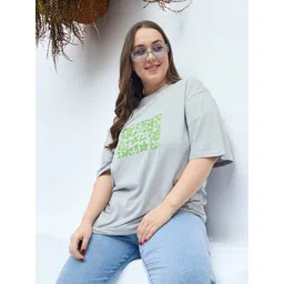 DressBerry Curve Women Floral Printed Drop-Shoulder Sleeves T-shirt-picture-33