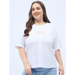 DressBerry Curve Women Floral Printed Drop-Shoulder Sleeves T-shirt-picture-32