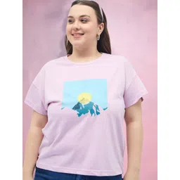 DressBerry Curve Women Plus Size Graphic Printed Round Neck Oversized T-shirt-picture-23