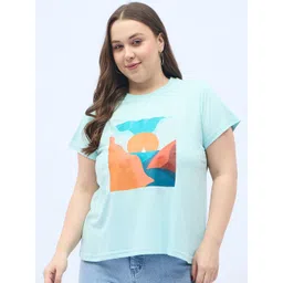 DressBerry Curve Women Plus Size Graphic Printed Round Neck Relaxed Fit T-shirt-picture-36