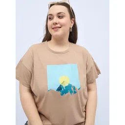 DressBerry Curve Women Plus Size Graphic Printed Round Neck Relaxed Fit T-shirt-picture-32