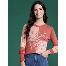 DressBerry Acrylic Self-Design Colourblocked Pullover-picture-38