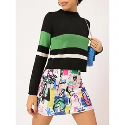 DressBerry Acrylic Striped Pullover-image-30