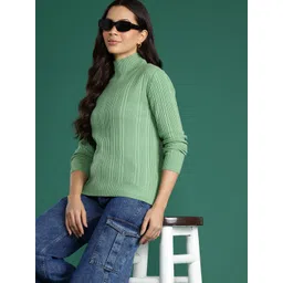 DressBerry Acrylic Turtle Neck Ribbed Pullover image 1