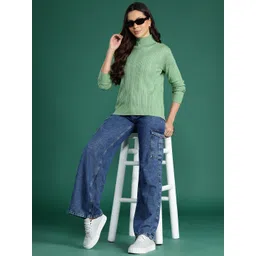 DressBerry Acrylic Turtle Neck Ribbed Pullover image 5