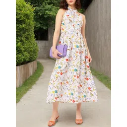 DressBerry Always Adorable Floral Printed Fit & Flare Open Back Midi Dress-picture-12