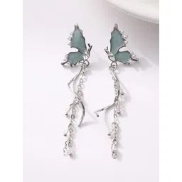 DressBerry Amercian Diamond Silver-Plated Korean Contemporary Drop Earrings-picture-31