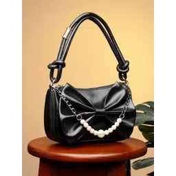 DressBerry Black Embellished Bow Detail PU Handheld Bag-picture-33