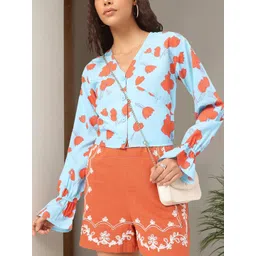 DressBerry Bloom & Beyond Floral Printed Shirt Style Top-picture-17