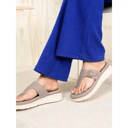 DressBerry Brown Textured Open Toe Comfort Heels-image-21