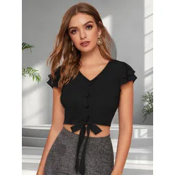 DressBerry Cape Sleeve Crop Top image 1