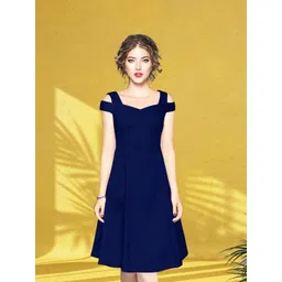 DressBerry Cold-Shoulder Fit & Flare Dress-picture-21