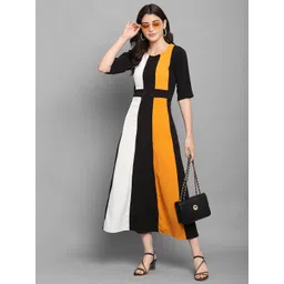 DressBerry Colourblocked A-Line Midi Dress-picture-30